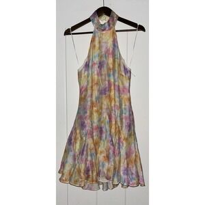 Astr The Label Sommer Floral Halter Mini Dress‎ Size L  Edgy Formal Summer